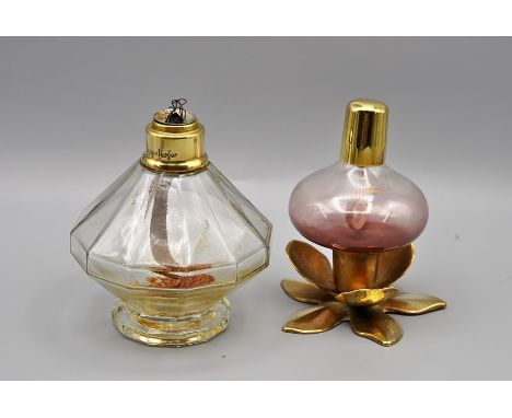 Lampe Berger fragrance lamp made in France with a lace makers fragrance lamp with a lotus flower brass base 