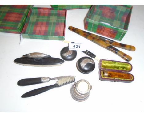 VINTAGE MANICURE SET ETC IN 2 TARTAN BOXES