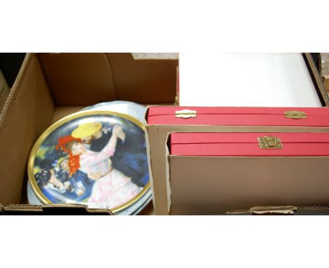 A box of collectors plates to include; Crown Staffordshire, Spode etc 