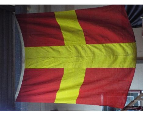 Signal Flag - an original Naval signal flag - R (Do Not Pass Ahead Of Me) - size approx ___