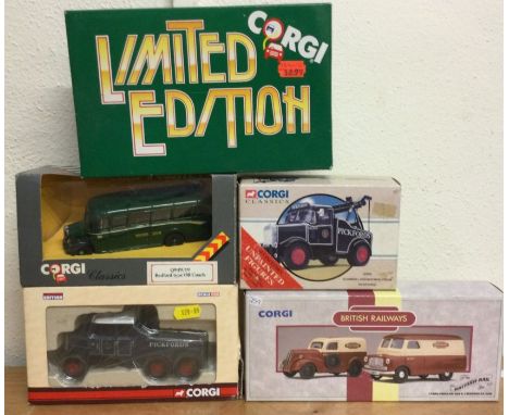 CORGI: Five boxed vehicles. Est. £20 - £30.
