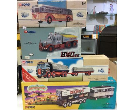 CORGI: A heavy haulage dumper together with three others. Est. £20 - £30.
