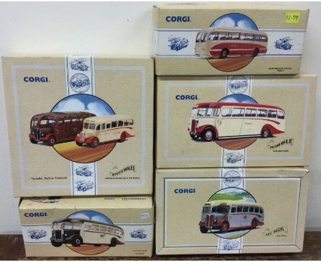 CORGI: Five boxed buses. Est. £20 - £30.