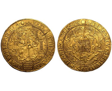 ENGLAND. Elizabeth I, 1558-1603. Gold Sovereign, ND (1584-1587). Tower Mint. Sixth Issue: Crowned facing portrait of Queen El