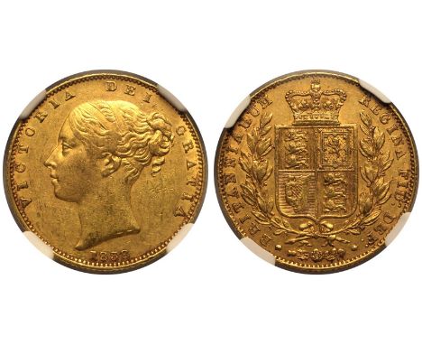 UNITED KINGDOM. Victoria, 1837-1901. Gold Sovereign, 1838. London. First young head of Victoria facing left, hair tied in fil