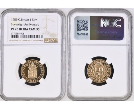 UNITED KINGDOM. Elizabeth II, 1952-2022. Gold Sovereign, 1989. Royal Mint. Proof. Commemorating the 500 years anniversary of 