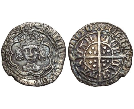 ENGLAND. Henry VII, 1485-1509. Silver Halfgroat, ND (1485-1509). Canterbury. mm. tun 123. Crowned facing portrait of King Hen