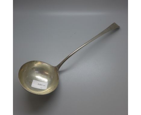 A large George III silver ladle, London 1774, 158g 