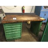 Wood Top Work Bench, 60" x 30" 6-Drawer Work Bench with Misc. Content (Loc. Parts Room)