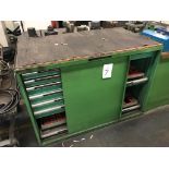 Wood Top Work Bench, 56" x 31" Work Bench with Taper Tool Holder Drawers and 6-Drawer Cabinet, Misc.