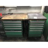 Wood Top Work Bench, 60" x 30" 12-Drawer Work Bench with Misc. Content (Loc. Parts Room)