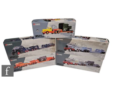 Five Corgi Heavy Haulage 1:50 scale diecast models, comprising 55501, 17603, 17602, 17701 and 17601, all boxed. (5) 