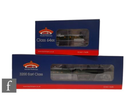 Two OO gauge Bachmann GWR green locomotives, 31-087DC DCC On Board 4-4-0 3200 Class 9003, and 0-6-0PT Class 64XX 6407, boxed.
