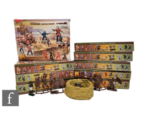 A collection of Miniatures Through the Ages Zulu War 1:32 scale plastic toy soldiers, boxed. (8) 