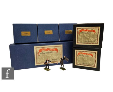 A collection of Little Legion Zulu War toy soldiers, Last Stand, 24th Climbing Ladder, Scheiss and Zulu, Surgeon Reynolds and