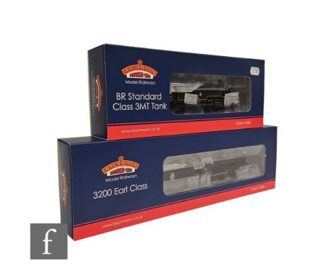 Two OO gauge Bachmann DCC Ready BR locomotives, 31-981 2-6-2T black Standard Class 4MT 82021 and 31-086 4-4-0 black 3200 Earl