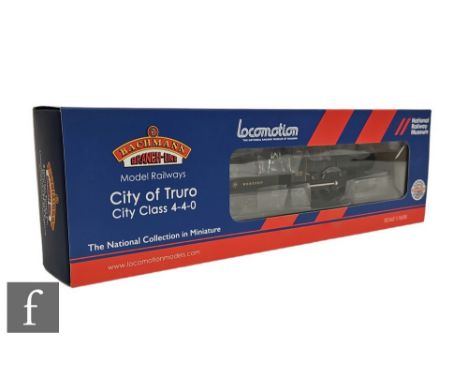 An OO gauge Bachmann National Railway Museum 31-725NRMC DCC Ready 4-4-0 GWR green City Class 'City of Truro' locomotive, boxe