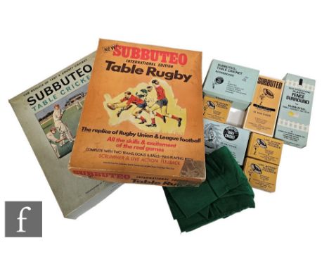 A collection of Subbuteo Rugby and Cricket, comprising Table Rugby International Edition set, Table Cricket Club Edition set,