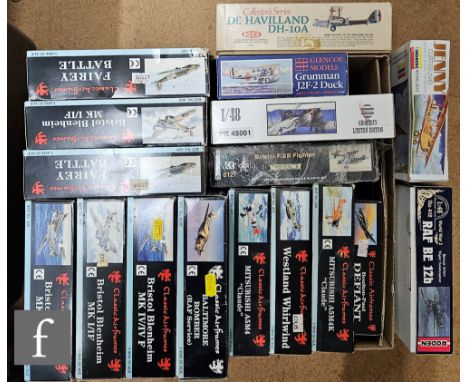 Seventeen 1:48 scale plastic model kits, all military aircraft, to include Classic Airframes, Lindberg etc, all boxed. (17) 