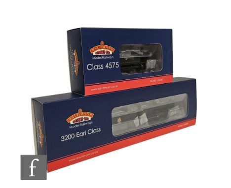 Two OO gauge Bachmann DCC Ready BR locomotives, 31-088 4-4-0 black Earl Class 9028 and 32-135B 2-6-2T green Class 4575 5532, 