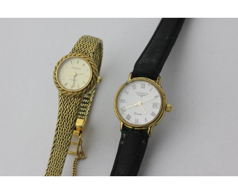 A lady's gold plated Tissot bracelet watch, and a lady's gold plated Longines wristwatch