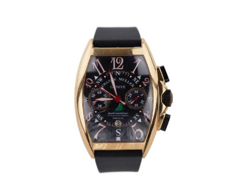  Gold wrist watch by Franck Muller. Master of Complications. No.-68. 8080 SS AT VAL. In a branded, oblong 750 gold case, with