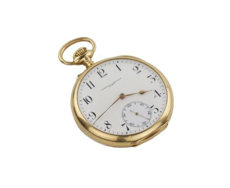 Gold pocket watch from the world famous company Vacheron & Constantin. Early 20th century. Gold pocket watch with an open dia
