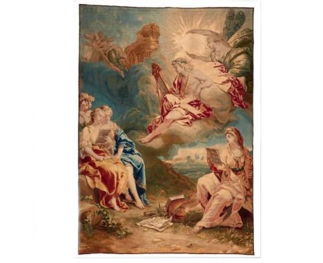 Antique Brussels tapestry The Triumph of Apollo made in the first quarter of the 18th century after the model of Jan van Orle