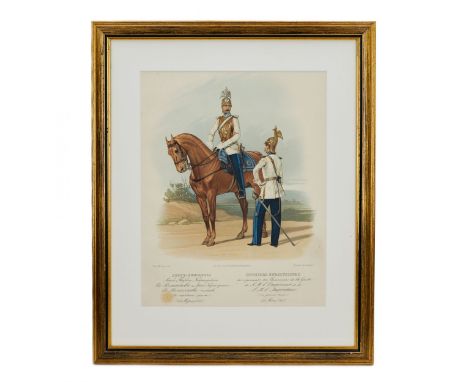  Chromolithograph by J. Descamps, based on the lithograph of the editorial board of the Russian military chronicle V. Darleng