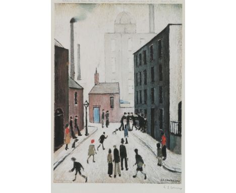 Laurence S. Lowry (British, 1887-1976) Industrial Scene signed in pencil (lower right) produced by Venture Prints and with Fi