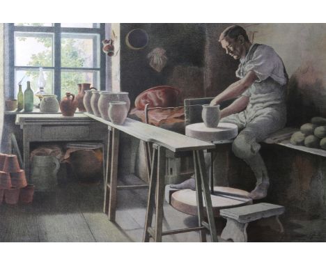 20th Century School The Potter chromo-lithograph 61.5cm x 86cm.
