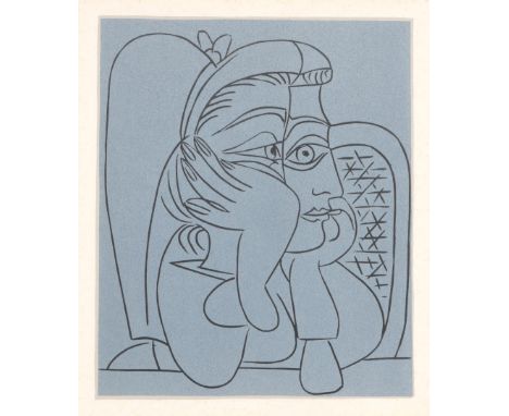After Pablo Picasso (Spanish, 1881-1973) Portrait of Jacqueline Accoudee lithograph 26.7cm x 22cm.