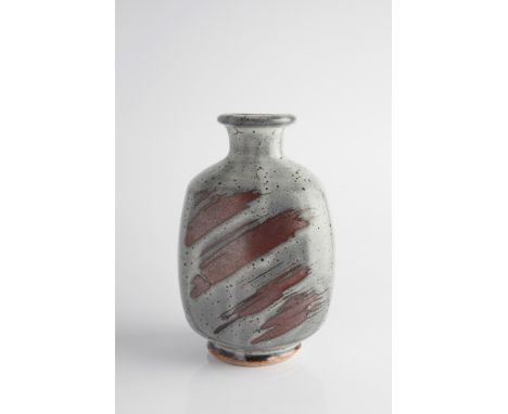 John Leach (British, b.1939) at Muchelney Vase, 1998 brushed tenmoku glaze impressed potter's and pottery seals and date mark