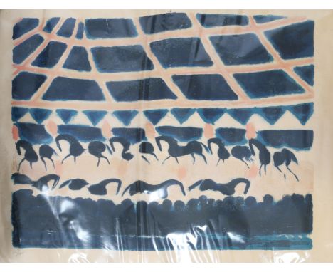 Andre Brasilier (French, b.1929) La Ronde des Chevaux de Cirque, 1970 63/100, signed and numbered in pencil lithograph 49cm x