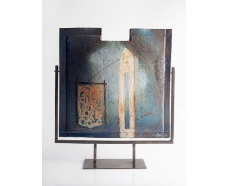 Christian Destieu (French, b.1951) Panel abstract decoration signed (lower right) mounted on a metal frame 41.5cm across.
