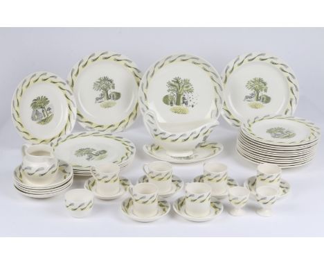 Eric Ravilious (British, 1903-1942) for Wedgwood 'Garden' pattern breakfast and dinner service decorated with various garden 