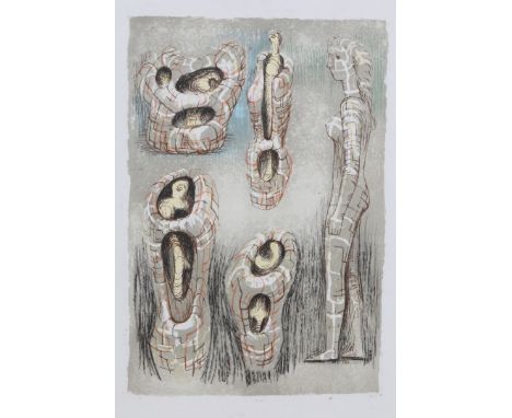 Henry Moore (British, 1898-1986) Pandora and the Imprisoned Statues from Henry Moore's illustrations for Andre Gide's transla
