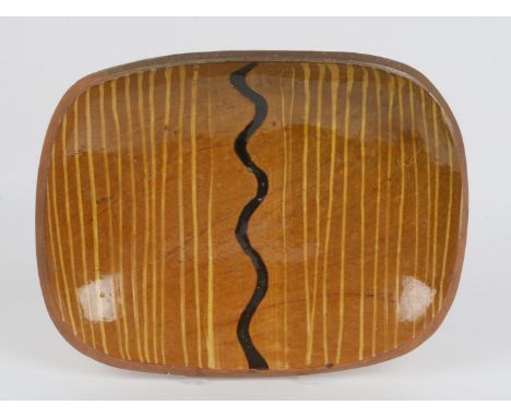 Bernard Leach (British, 1887-1979) (attributed to) at Leach Pottery Dish, circa 1935 earthenware with slip cream and brown tr