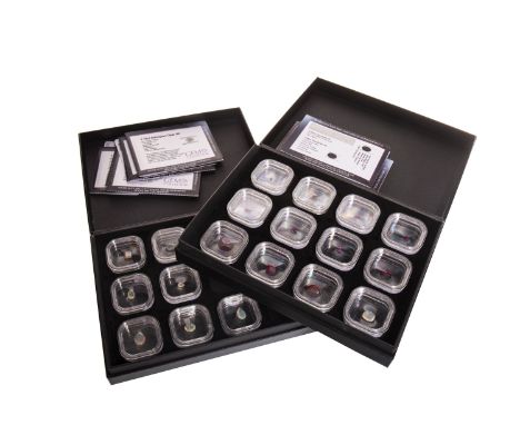 TWO GEM COLLECTOR GROUPS OF UNMOUNTED GEMS, each comprising various gems in plastic cases, mostly labelled and with descripti