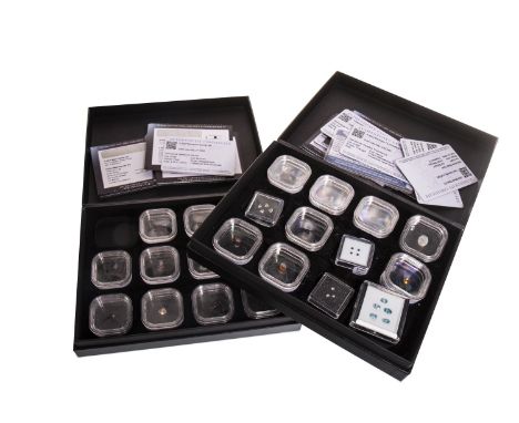 TWO GEM COLLECTOR GROUPS OF UNMOUNTED GEMS, each comprising various gems in plastic cases, mostly labelled and with descripti