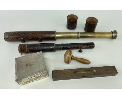 GENTLEMAN'S ACCESSORIES, including B.C. &amp; Co. Ltd. three-draw 'Ultra' 25x brass marine/naval telescope, early 20th Centur