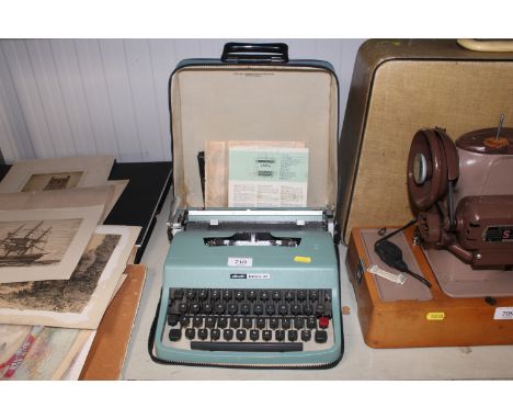 An Olivetti typewriter in case