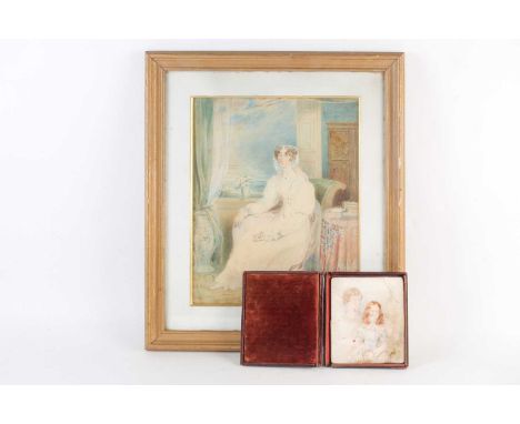 19th century school, a watercolour portrait, titled 'Elizabeth', the label verso naming her as the eldest daughter of Joseph 
