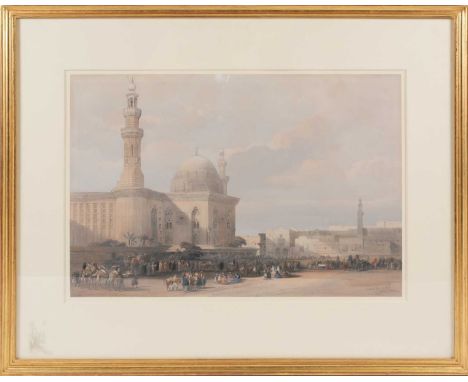 Louis Haghe after David Roberts RA (1796-1864), 'The Mosque of Sultan Hassan from the Great Square of the Rameyleh', coloured