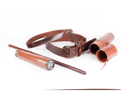 A WW2, B.C &amp; Co Mk IIs, scout regiment, sniper's spotter telescope. The Three draw body with leather covering and leather