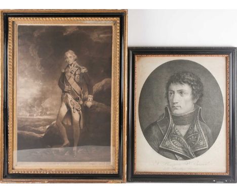 Charles Turner after J Hoppner, 'Admiral Lord Nelson', 19th Century mezzotint, 62 cm x 40.5 cm glazed in an ebonised frame, t