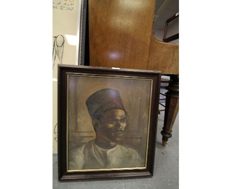 Ariana Campbell, oil painting, portrait of the Campbell's Indian servant, 51cm x 31cm, unsigned, dated 29.7.31 and inscribed 