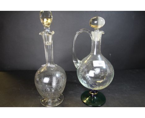Edwardian decanter and another