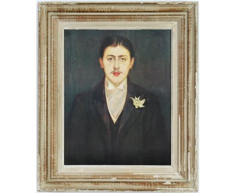 AFTER PORTRAIT OF MARCEL PROUST, quadrichrome, French vintage Montparnasse frame. 