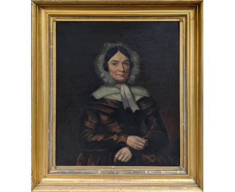 19TH CENTURY SCHOOL, Portrait of a woman', oil on canvas, 74cm x 59cm, framed. 